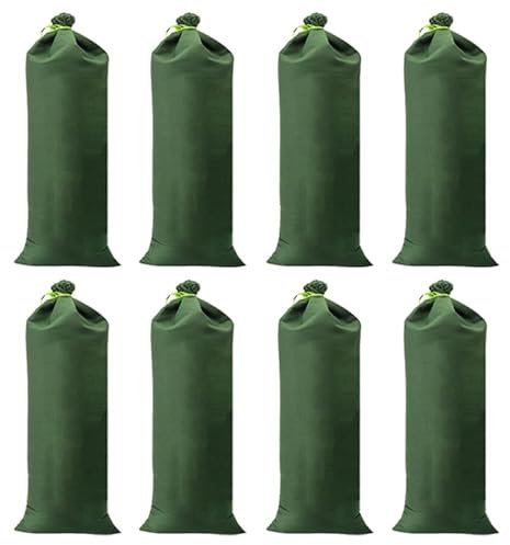 EABYMOR 8Pcs Flood Water Barrier Sandbags,Parasol Base Weight Bag,Canvas Drawstring Sandbags for Flooding Garage Door Protection(25 x 50 cm)