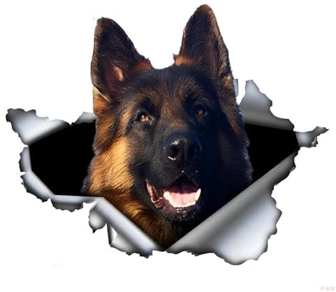 Autoaufkleber 15Cm Deutscher Schäferhund Aufkleber German Shepherd Car Stickers Haustier Hund Zerrissenes Aufkleber Reflektierende Wasserfester Auto Aufkleber Auto Stoßstange Heckscheibe Dekor