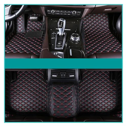 Antirutschmatte Auto Auto-Fußmatten Für Isuzu Für Pickup Für 2009–2018 Auto-Fußpolster Innenzubehör Fußmatten Auto (Color : Schwarz Rot)