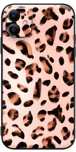 Berkin Arts Compatible with iPhone 11 Case Clear Silicone Cover Leopard Print Rose Pink Geometric Stylish
