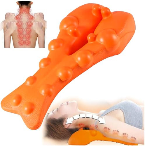 SMTelegance Therapoint-Triggerpunkt-Massagegerät,Triggerpunkt Massagegerät,Trapezius Massagegerät,Trapezius Stretcher,Schulter- und Nackenmassage zur Entspannung und Linderung von Müdigkeit (Orange).