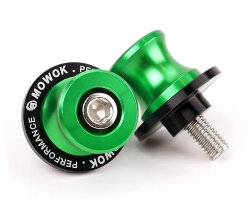 CCYYMOWOK 2 Pezzi M8 Nottolini Cavalletto Moto Accessori per KAWASAKI Z650 Z900 Z900RS Z800 Z1000 Z1000SX VERSYS 650 ER6N Ninja 650 400 1000 SX ZX-6R (Verde)
