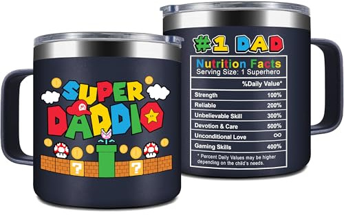 Gossby 14oz Tumbler Dad Insulated Coffee Mug (Super Daddio)