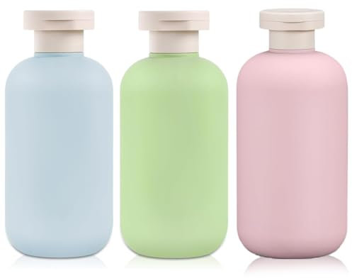 3 PCS 200 ML Squeeze Travel Containers - Portable, Refillable, Leakproof Travel Size Bottles with Flip Cap for Shampoo, Shower Gel, Creams, Lotion