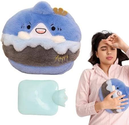 Jlkegfdf Hot Water Bag,Cartoon Plush Water Bottle Heating Pad - Leak-Proof Hand Muff 500ml Portable Heating Bag Pocket Hand Warmer Water Pack for Women Men Children, Winter Outdoor