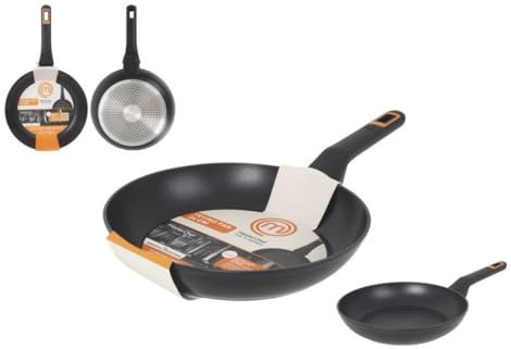 MasterChef Poêle en aluminium forgé avec revêtement céramique antiadhésive, durable, résistante - 2,5 mm d'épaisseur - Convient pour gaz, électrique, vitrocéramique et induction (26 cm)