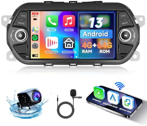 4GB+64GB Autoradio per FIAT Tipo Egea 2015 2016 2017, 7 Pollici Touchscreen con Wireless Carplay Android Auto, Hodozzy per Fiat Autoradio Android con GPS Wifi Bluetooth FM/RDS DSP Canbus Retromarcia