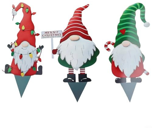 3 Stück Wichtel Gartenstecker aus Metall zum Verzaubern für Outdoor Deko (2)