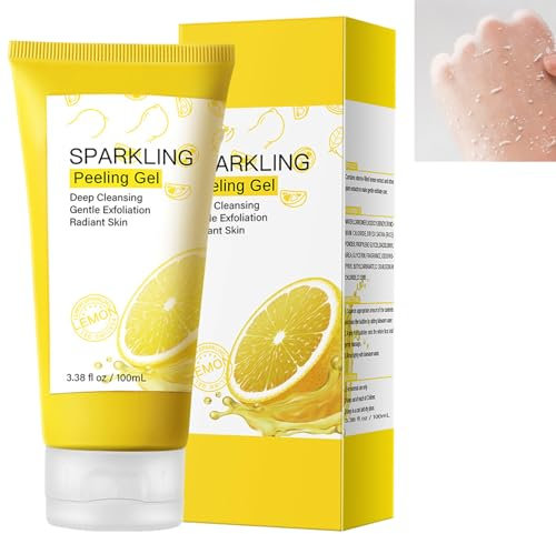 Peeling Gel Damen Gesicht,Zitronen Gesicht Reinigung,Brightening Exfoliating Whitening,Peeling-Gel für das Gesicht,Natürliches Zitrone,Tiefenreinigung für Männer Frauen