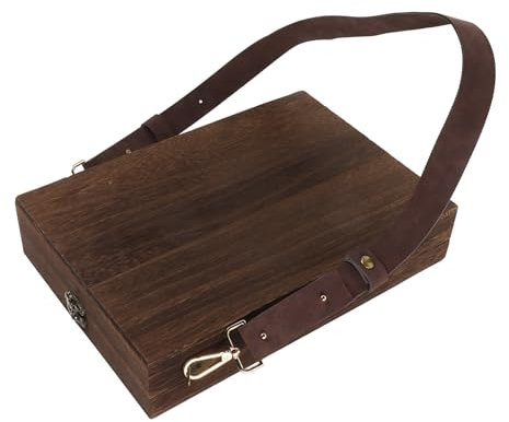 HOMSFOU Holzbox-messenger Tragbar Für Künstler Und Designer Aufbewahrungsbox Für Pinsel Und Werkzeuge Skizzenbox Zum Umhängen Outdoor-künstlertasche