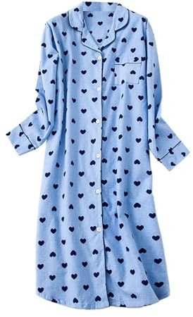 oversize da in cotone autunno e inverno e abbigliamento per la casa 𝐏igiama in pile uomo (Sky Blue, XXL)