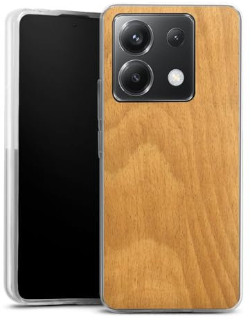 Custodia di silicone compatibile con Xiaomi Poco X6 Custodia trasparente Cover per smartphone trasparente Aspetto legno Natura Legno