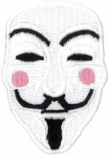 V für Vendetta bestickt Patch 6,5 cm x 4,5 cm (2 1/5,1 cm X 1 3/10,2 cm)