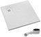 AQUABAD Duschwanne/Duschtasse Palast mit LeakProtect Technologie White Stone 90x90cm Quadrat - Blende: polierter Stahl | inkl. Ablaufgarnitur/Siphon