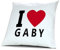 Kopfkissen Gaby, Kissen mit Füllung I Love Gaby, 40 cm, 100% Baumwolle, Kuschelkissen, Liebeskissen, Namenskissen, Geschenkidee