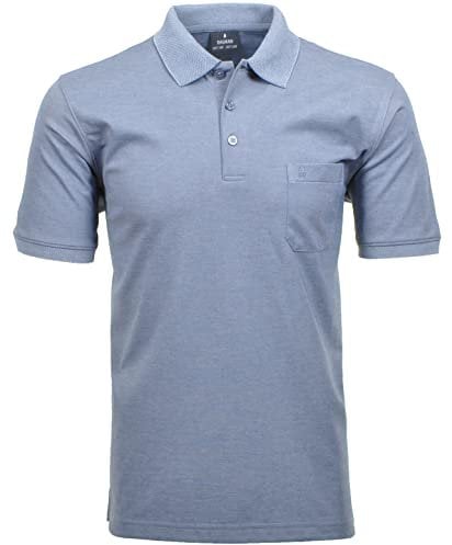 RAGMAN Herren RAGMAN Kurzarm Softknit Poloshirt 4X-Large, Taube-073