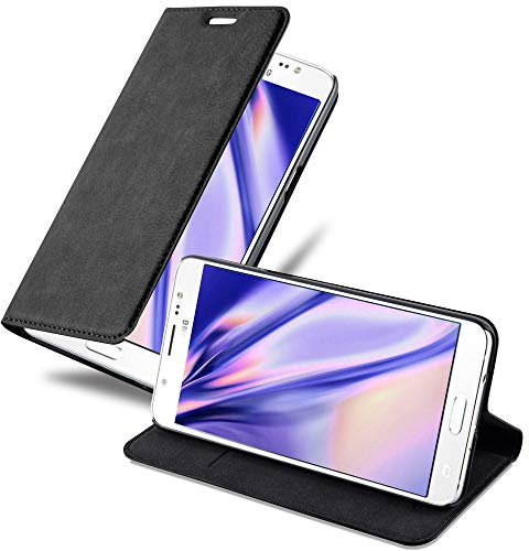Cadorabo Custodia Libro per Samsung Galaxy J5 2016 in NERO DI NOTTE - con Vani di Carte, Funzione Stand e Chiusura Magnetica - Portafoglio Cover Case Wallet Book Etui Protezione
