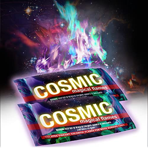 Magical Flames Cosmic Fire Farbpakete – bunte Feuerpackungen – Magische farbige Flamme für Lagerfeuer, Lagerfeuer und Feuerstelle im Freien – Farbwechsel-Feuerstelle, Camping-Zubehör für Kinder und