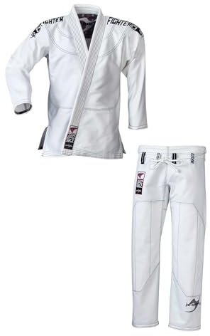 Ju-Sports Ju-Jutsu Anzug Pearl Fighter 2.0 JJIF approved A5 I Extra leichter Jujutsu Anzug fürs Fighting I BJJ Gi Herren mit tollem Finish I 100% Baumwolle