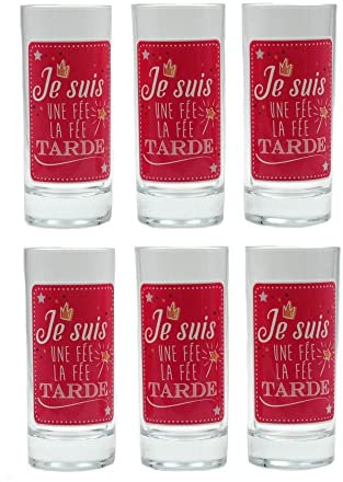 Lot de 6 Verres - Je suis une Fée ! La Fée Tarde