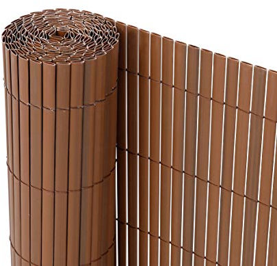 Ribelli® PVC Sichtschutzmatte Sichtschutzzaun Sichtschutz Zaun Balkon Windschutz (100 x 600 cm, Braun)