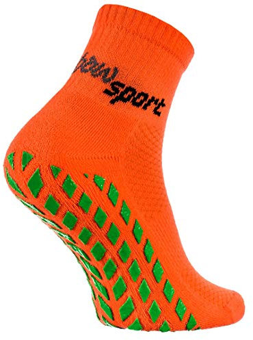 Rainbow Socks - Femme Homme Chaussettes Antidérapantes de Sport - 1 paire - Orange - Taille 39-41