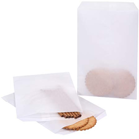 Quotidian Bianco Piatto Grande Sacchetti Sandwich Carta Glassine Cerata 6 x 9 (15 x 22,8cm) Confezione da 100 - Spesa Snack Popcorn Sandwich Attività