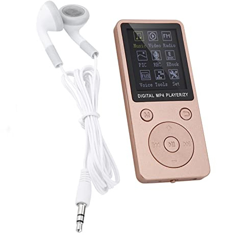 Musik-Player Sport MP4 MP3 Player tragbar zart Musik Radio Video E-Book mit 1,8 Zoll Display 8 Stunden Standby-Zeit Eingebauter (Roségold)