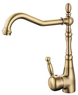 Zanzibar rubinetto per lavello cucina con miscelatore monocomando anticato colore bronzo, cartuccia mm40