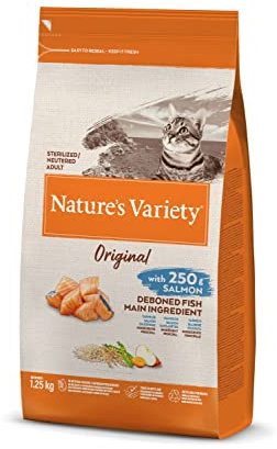 Nature's Variety Original – Trockenfutter für ausgewachsene Katzen, sterilisiert mit Lachs, ohne Kanten, 1,25 kg