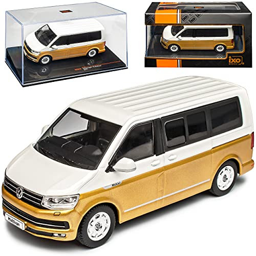 Ixo Volkwagen T6 Multivan Weiss Gelb Transporter Kasten Version T5 Ab 2. Facelift 2015 1/43 Modell Auto mit individiuellem Wunschkennzeichen