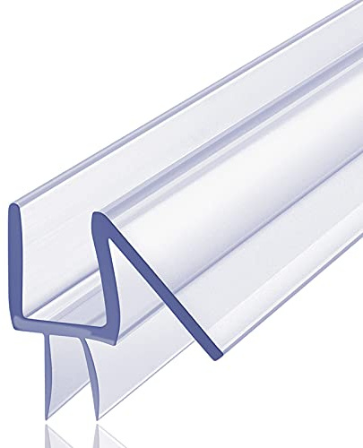Butecare Guarnizione per porta della doccia senza cornice di alta qualità, guarnizione laterale in vetro (0,95 x 99,1 cm, vinile trasparente) (0,6 x 99,1 cm)