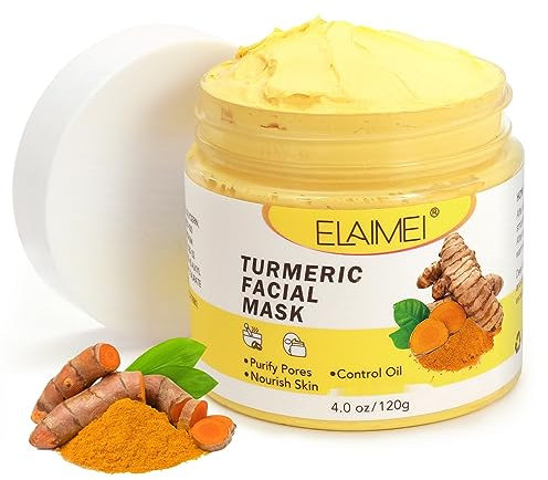 Mascarilla Facial de Arcilla de Cúrcuma Limpieza Profunda Hidratante Control de Aceite Mascarilla Facial Herramienta de Cuidado de la Piel Cómodo Salón de Casa Portátil Suave para Todo Tipo de Piel