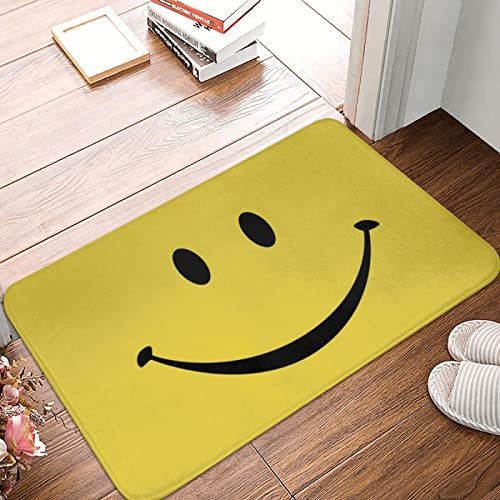 LNXSESN Fußmatte Gelber Smiley Schmutzfangmatte Polyester Verdicken Fussmatte Aussen rutschfest Fußmatten Außen Dekontamination Türmatte Weich Fußabtreter Teppich Wohnzimmer Waschbar 40x60cm
