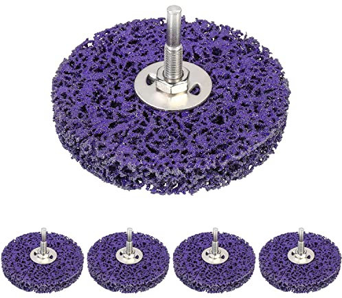 Angelkiss 5 Stück Scheibe Set, 100mm CBS Schleifscheibe Lila Grobreinigungsscheibe CBS Reinigungsscheibe für Winkelschleifer von Farbe, Rostschweißnähten, Oxidation Reinigen & Entfernen