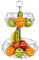 Royal Cuisine Silver 2 Tiers Baskets Veg & Fruits storage Rack Fruit Basket Large for Kitchen Counter Top Vegetables & Fruit Rack