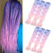 Braids Extensions pink ombre braiding hair Kanekalon 6pcs kunsthaar zum flechten 24 jumbo braids extensions (Blau/Hellviolett/Rosa)