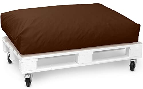 Spatium Jumbo XXL Palettenkissen Set abnehmbar Bezug wasserdicht gesteppt Palettenpolster Palettenauflage Palettensofa (Braun, Sitzkissen 120x80x20)