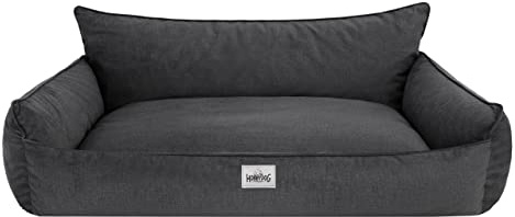 Bjird Hundebett - Hundekorb für kleine mittelgroße & große Hunde - Hundekissen - Hundesofa - Bezug abnehmbar und waschbar - Joker - Größe: S: 64 x 49 cm - Graphit Fancy
