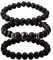 Eigso 3 Pcs Ebenholz Holzperlen Armbänder für Frauen Männer Unisex Lava Rock Armbänder für Mann Frau