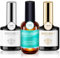 Modelones Top und Base Coat Nail Primer Set, 15ml 3pcs UV LED Gel Nagellack No Wipe Unterlack und Überlack Nägel Gellack Nageldesign Maniküre Set