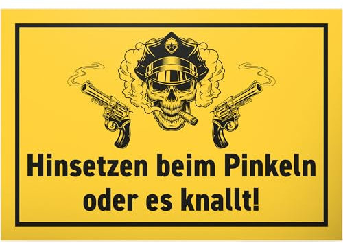 DankeDir! Hinsetzen beim Pinkeln - Schild 30 x 20 cm - Türschild Deko witzig Herren Wand Gästetoilette Gäste WC - Toilettenschild Toilette Kloschild Klo Schild lustig im Sitzen