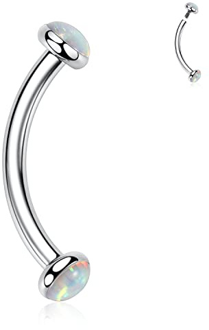 AROWRO Bijoux de Piercing pour Sourcils G23 Anneaux à Sourcils en Titane, Anneaux pour Nombril, Anneaux pour Navel, Bijoux Labret Vertical, Anneau pour Lèvre, Rook, Tragus, Daith, Boucle d'Oreille 16G