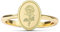 Drawelry Damen Sterling Silber Ringe:18 Karat Vergoldete Mohn Sonnenblum Blume Gravierter Siegelring für Frauen Minimalistisch Minimalistisch Schmuckgeschenk für Mädchen (59（19.0）, Gold-2)