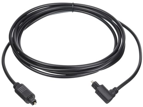 QUARKZMAN Fibre Ottico Audio Cavo 90 Grado Digitale Audio Ottico Cavo 7,8FT Lungo TOS Ottica Collegamento Cavo PVC Plastica Connettore per TV DVD Amplificatore Stereo Nero