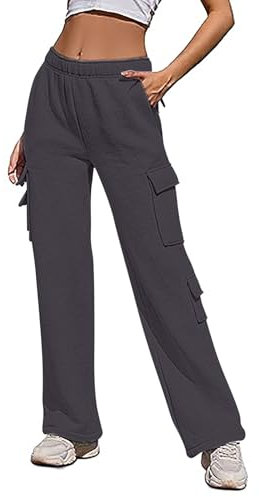 Lässige Fleece-Jogginghose für Damen, konische Loungehose mit Taschen, dicke Fellhose, Damen-Jogginghose, Sport, Fitnessstudio, Kordelzug, Loungewear, Sport, Fitnessstudio, Workout, Yogahose,