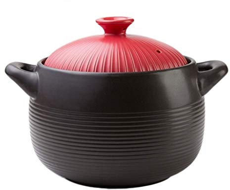Home Creative Feuertopf im japanischen Stil, 4,2 l, für Zuhause, Gas, Keramik, Hochtemperatur-Steintopf, Pfannen mit Griff und Deckel, Schwarz