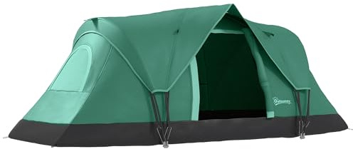 Outsunny Tienda de Campaña Familiar para 5 Personas 455x220x180 cm Verde