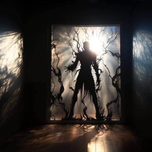 Mattierte Vampir-Silhouette-Aufkleber, bedrucktes menschliches Monster, geätztes Glasaufkleber für Fenster, Türen, 79 x 79 cm