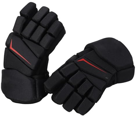 Luqeeg 1 Paar Eishockey-Handschuhe, Atmungsaktive Lacrosse-Handschuhe Finger Schützend Nylon-Gewebe-Eva-Schaum-Hockeyhandschuhe Hockeyspielerhandschuhe für Hockey, (30,48 cm / 12 Zoll)